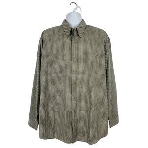 Arrow Mens Houndstooth Checkered  Button-Up Long Sleeve Shirt Size XL